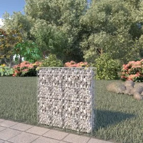 Gabionenwand mit verzinkten Stahlabdeckungen 80x20x100 cm von vidaXL, Zaunpaneele - Ref: Foro24-143577, Preis: 47,44 €, Rabat...