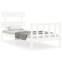 Weißer Massivholzbettrahmen mit Kopfteil 100x200 cm von , Betten und Lattenroste - Ref: Foro24-3193262, Preis: 122,13 €, Raba...