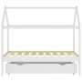Kinderbettgestell aus weißem Kiefernholz, Schublade 80x160 cm von vidaXL, Kinderbetten und Betten für Kinder - Ref: Foro24-32...