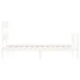 White solid wood bed frame with headboard 100x200 cm by , Beds and slatted bases - Ref: Foro24-3193262, Price: 120,21 €, Disc...