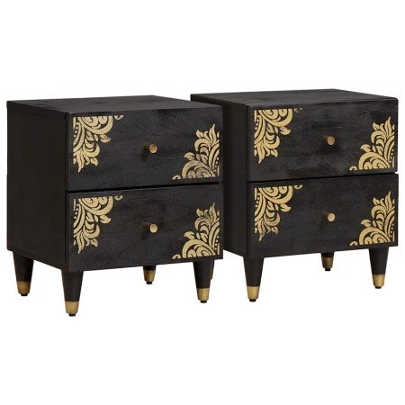 Armario de Noche con cajón 2 pcs Negro 40 x 33 x 46 cm en Mesitas de noche | Comprar online en Foro24