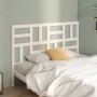 Solid white pine wood bed headboard 141x4x104 cm by , Headboards and footboards - Ref: Foro24-818186, Price: 59,30 €, Discoun...