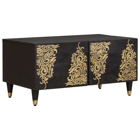 Mesa de Café Negro 80 x 50 x 40 cm Madera de mango maciza en Mesas de centro | Comprar online en Foro24