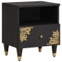 Armario de Noche Negro 40 x 33 x 46 cm Madera de mango maciza en Mesitas de noche | Comprar online en Foro24