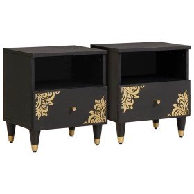 Armario de Noche con cajón 2 pcs Negro 40 x 33 x 46 cm en Mesitas de noche | Comprar online en Foro24