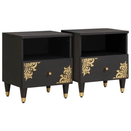 Armario de Noche con cajón 2 pcs Negro 40 x 33 x 46 cm en Mesitas de noche | Comprar online en Foro24