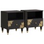 Armario de Noche con cajón 2 pcs Negro 40 x 33 x 46 cm en Mesitas de noche | Comprar online en Foro24