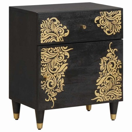 Cabinet de noche con puerta con cajón Negro 50 x 33 x 60 cm en Mesitas de noche | Comprar online en Foro24