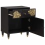 Cabinet de noche con puerta con cajón Negro 50 x 33 x 60 cm en Mesitas de noche | Comprar online en Foro24