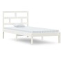 Weißer Einzelbettrahmen aus Massivholz, 90 x 190 cm von , Betten und Lattenroste - Ref: Foro24-3101184, Preis: 94,14 €, Rabat...