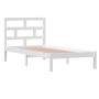 Weißer Einzelbettrahmen aus Massivholz, 90 x 190 cm von , Betten und Lattenroste - Ref: Foro24-3101184, Preis: 94,14 €, Rabat...