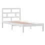 White solid wood single bed frame 90x190 cm by , Beds and slatted bases - Ref: Foro24-3101184, Price: 92,94 €, Discount: %
