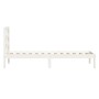 Estructura de cama individual de madera maciza blanco 90x190 cm
