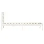 White solid wood single bed frame 90x190 cm by , Beds and slatted bases - Ref: Foro24-3101184, Price: 92,94 €, Discount: %