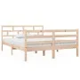 Solid pine wood bed frame 140x190 cm by , Beds and slatted bases - Ref: Foro24-3101263, Price: 125,78 €, Discount: %
