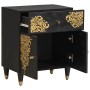 Cabinet de noche con puerta con cajón Negro 50 x 33 x 60 cm en Mesitas de noche | Comprar online en Foro24
