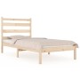 Solid pine wood bed frame 90x190 cm by , Beds and slatted bases - Ref: Foro24-3103613, Price: 81,58 €, Discount: %