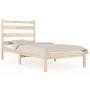 Solid pine wood bed frame 90x190 cm by , Beds and slatted bases - Ref: Foro24-3103613, Price: 79,47 €, Discount: %