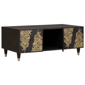 Mesa de Café Negro 100 x 54 x 40 cm Madera de mango maciza en Mesas de centro | Comprar online en Foro24