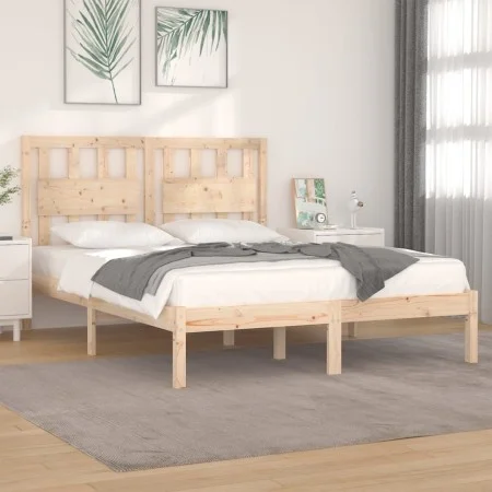 Solid pine wood bed frame 180x200 cm by , Beds and slatted bases - Ref: Foro24-3103948, Price: 147,26 €, Discount: %