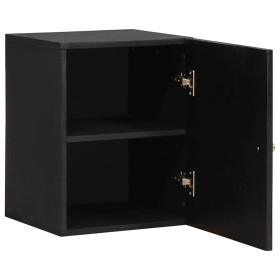 Armario de Pared Negro 38 x 33 x 48 cm Madera de mango maciza en Tocadores de baño | Comprar online en Foro24
