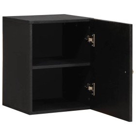 Armario de Pared Negro 38 x 33 x 48 cm Madera de mango maciza en Tocadores de baño | Comprar online en Foro24