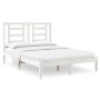Small double bed frame white solid wood 120x190cm by , Beds and slatted bases - Ref: Foro24-3104319, Price: 122,52 €, Discoun...