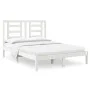 Small double bed frame white solid wood 120x190cm by , Beds and slatted bases - Ref: Foro24-3104319, Price: 120,83 €, Discoun...