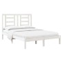 Small double bed frame white solid wood 120x190cm by , Beds and slatted bases - Ref: Foro24-3104319, Price: 122,52 €, Discoun...