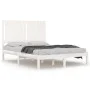 Small double bed frame white solid wood 120x190cm by , Beds and slatted bases - Ref: Foro24-3104384, Price: 125,26 €, Discoun...
