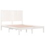 Estructura de cama doble pequeña madera maciza blanca 120x190cm de , Camas y somieres - Ref: Foro24-3104384, Precio: 121,52 €