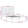 Estructura de cama doble pequeña madera maciza blanca 120x190cm de , Camas y somieres - Ref: Foro24-3104384, Precio: 121,52 €