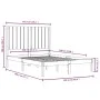 Small double bed frame white solid wood 120x190cm by , Beds and slatted bases - Ref: Foro24-3104384, Price: 125,26 €, Discoun...