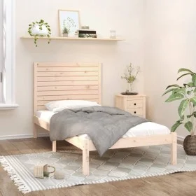 Solid wood bed frame 100x200 cm by , Beds and slatted bases - Ref: Foro24-3104598, Price: 110,69 €, Discount: %
