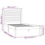 Solid wood bed frame 100x200 cm by , Beds and slatted bases - Ref: Foro24-3104598, Price: 112,23 €, Discount: %