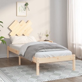 Estructura de cama individual pequeña madera maciza 75x190 cm