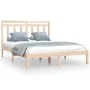 Solid pine wood bed frame 140x190 cm by , Beds and slatted bases - Ref: Foro24-3105230, Price: 107,96 €, Discount: %