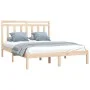 Solid pine wood bed frame 140x190 cm by , Beds and slatted bases - Ref: Foro24-3105230, Price: 107,96 €, Discount: %
