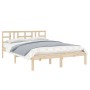 Solid wood double bed frame 135x190 cm by , Beds and slatted bases - Ref: Foro24-3105380, Price: 132,31 €, Discount: %