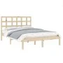 Solid pine wood bed frame 140x190 cm by , Beds and slatted bases - Ref: Foro24-3105450, Price: 106,98 €, Discount: %