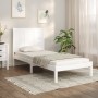 Massives Bettgestell aus weißem Kiefernholz, 75 x 190 cm von , Betten und Lattenroste - Ref: Foro24-3105691, Preis: 114,05 €,...