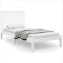 Massives Bettgestell aus weißem Kiefernholz, 75 x 190 cm von , Betten und Lattenroste - Ref: Foro24-3105691, Preis: 114,05 €,...