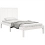 Massives Bettgestell aus weißem Kiefernholz, 75 x 190 cm von , Betten und Lattenroste - Ref: Foro24-3105691, Preis: 114,05 €,...