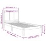Massives Bettgestell aus weißem Kiefernholz, 75 x 190 cm von , Betten und Lattenroste - Ref: Foro24-3105691, Preis: 114,05 €,...