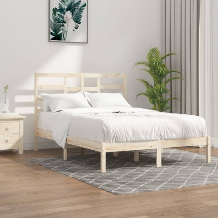 Solid pine wood bed frame 140x190 cm by , Beds and slatted bases - Ref: Foro24-3105775, Price: 108,59 €, Discount: %