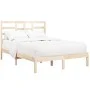 Solid pine wood bed frame 140x190 cm by , Beds and slatted bases - Ref: Foro24-3105775, Price: 107,24 €, Discount: %