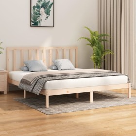 Estructura de cama madera maciza 180x200 cm