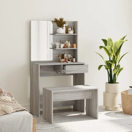 Juego de tocador color gris Sonoma 74,5x40x141 cm de , Tocadores para dormitorios - Ref: Foro24-3114145, Precio: 92,02 €, Des...