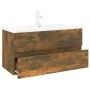 Badezimmerschrank aus geräuchertem Eichensperrholz mit Waschbecken von , Badezimmerwaschtische - Ref: Foro24-3152882, Preis: ...