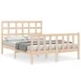 Bed frame with solid wood headboard 140x200 cm by , Beds and slatted bases - Ref: Foro24-3192101, Price: 124,32 €, Discount: %